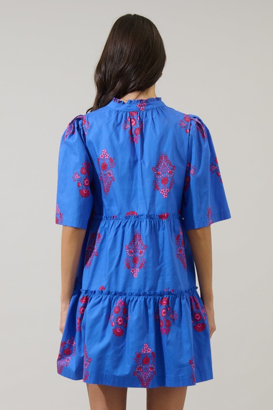 Shayna Floral Dixie Split Neck Shift Dress