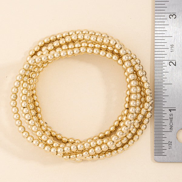 Multi Strand Ball Bead Stretch Bracelet Set