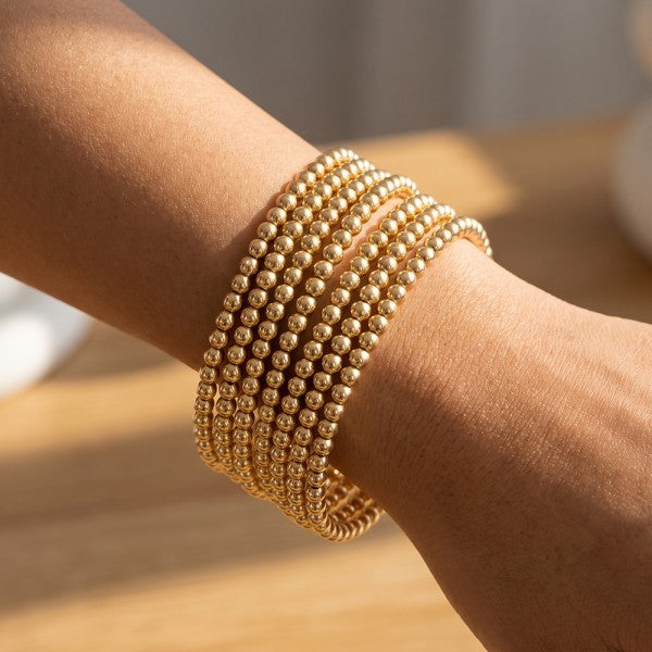 Multi Strand Ball Bead Stretch Bracelet Set