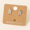 Textured Shell Sea Turtle Stud Earrings
