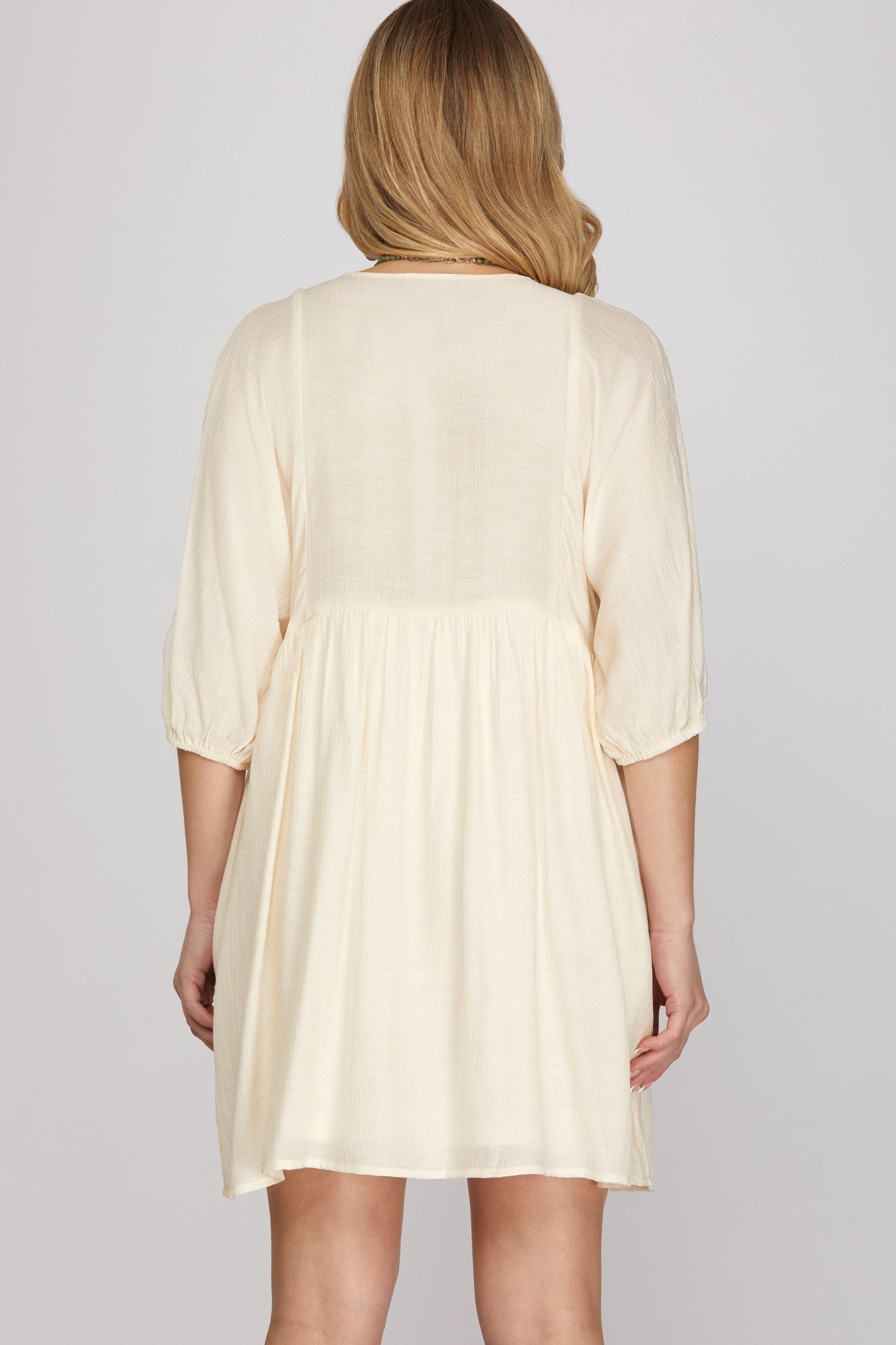 Boho Style Embroidery Dress with Pockets