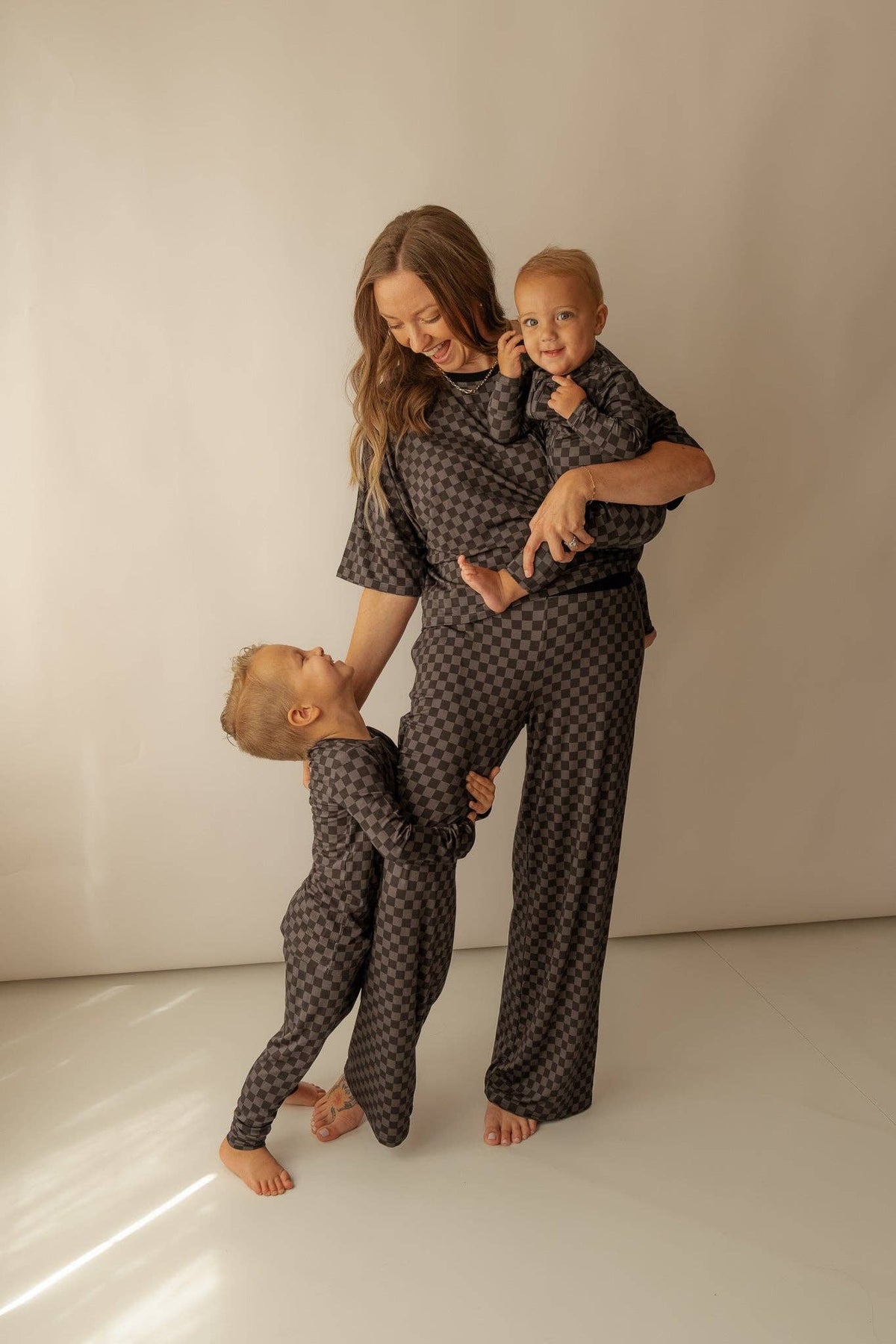 Checkered | Bamboo Zip Romper