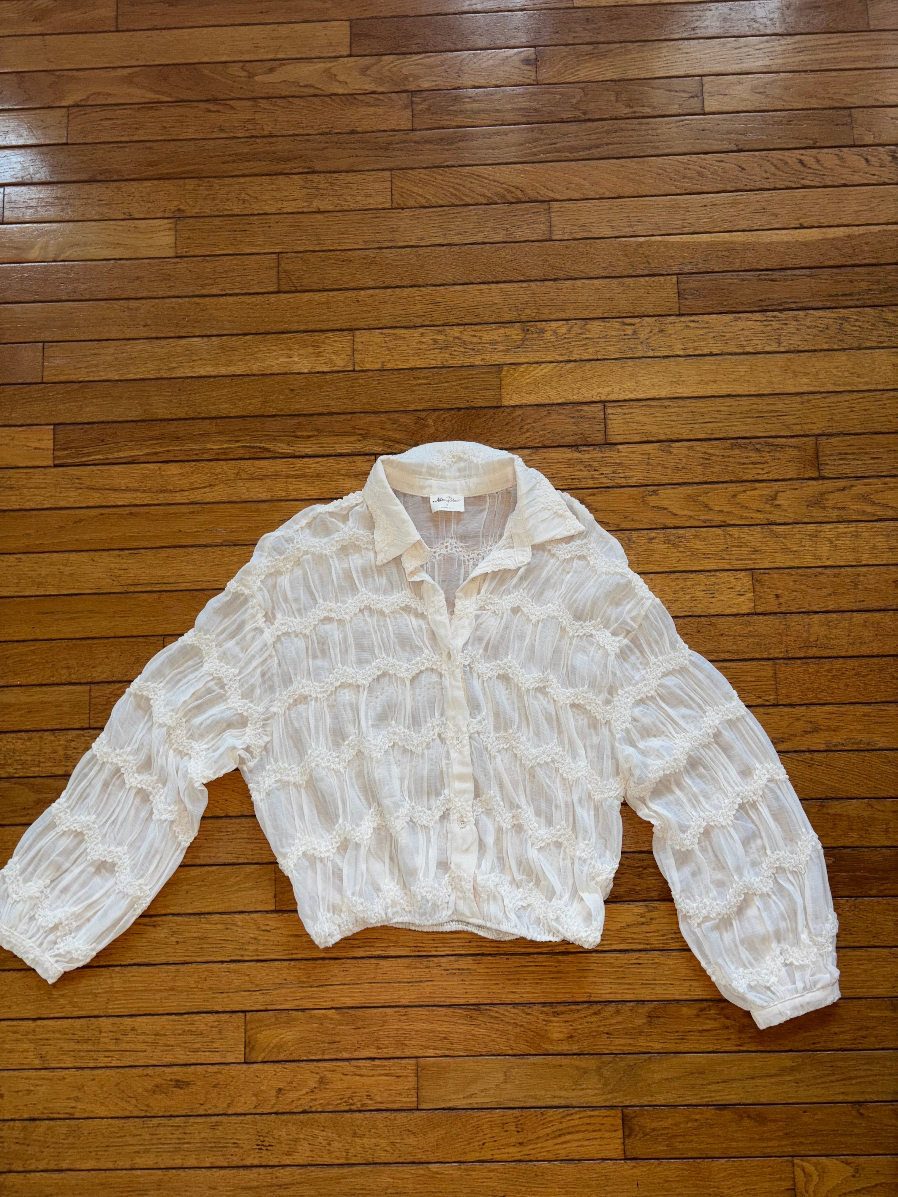 Allie Rose Sheer Cream Colored Top