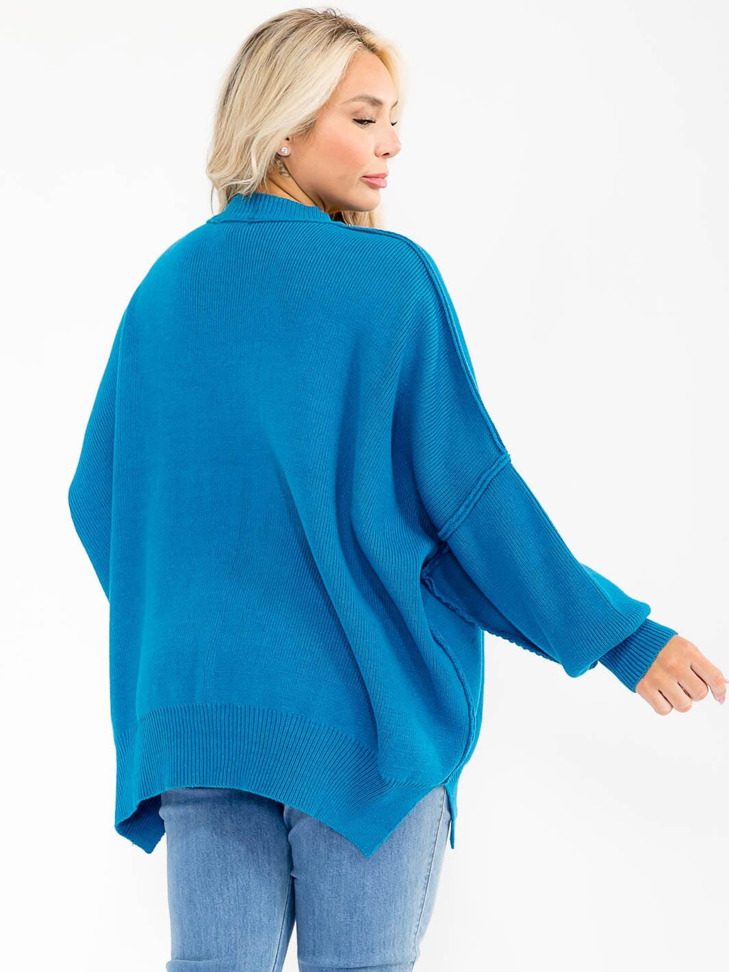 Plus Size Long Sleeve Ribbed Pullover