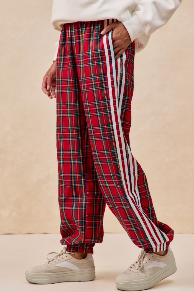 Side Lines Christmas Plaid Track Pants