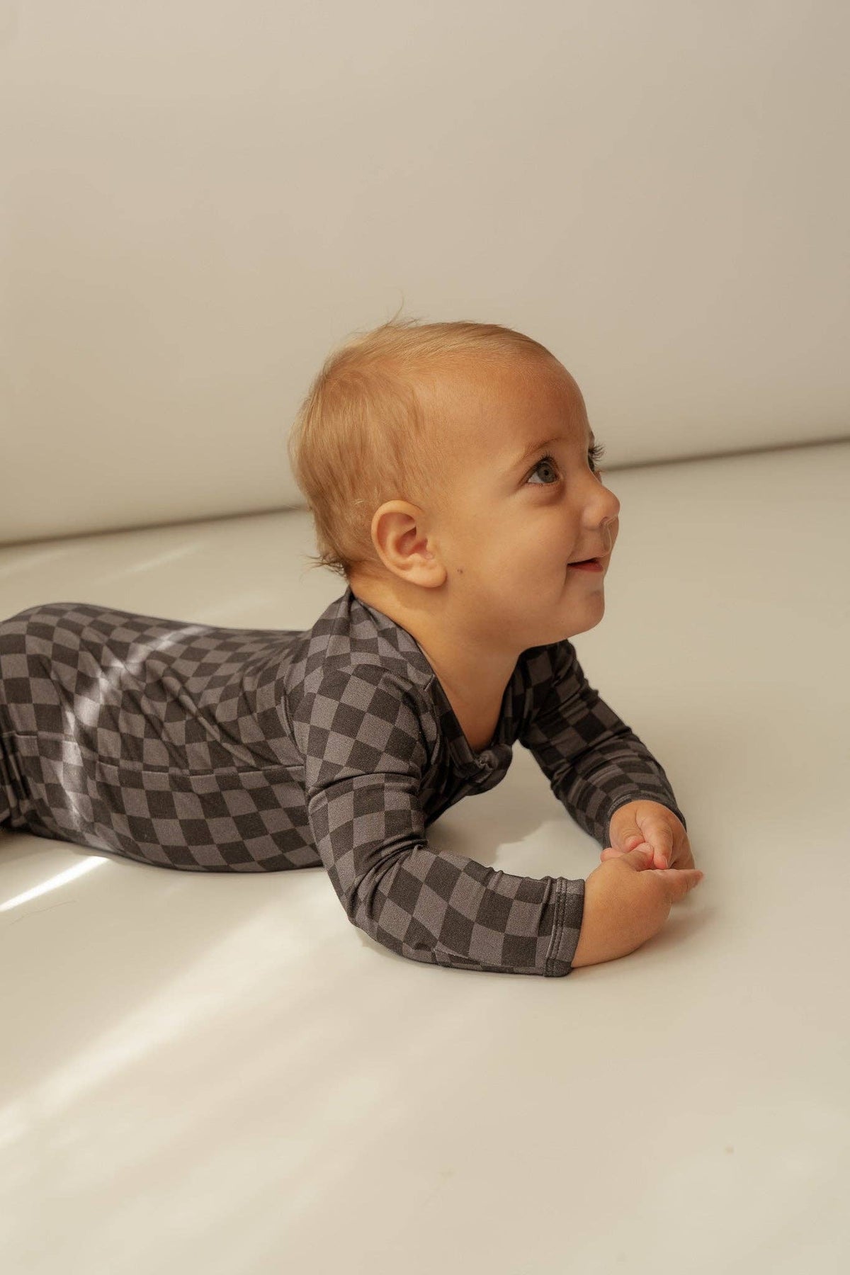 Checkered | Bamboo Zip Romper