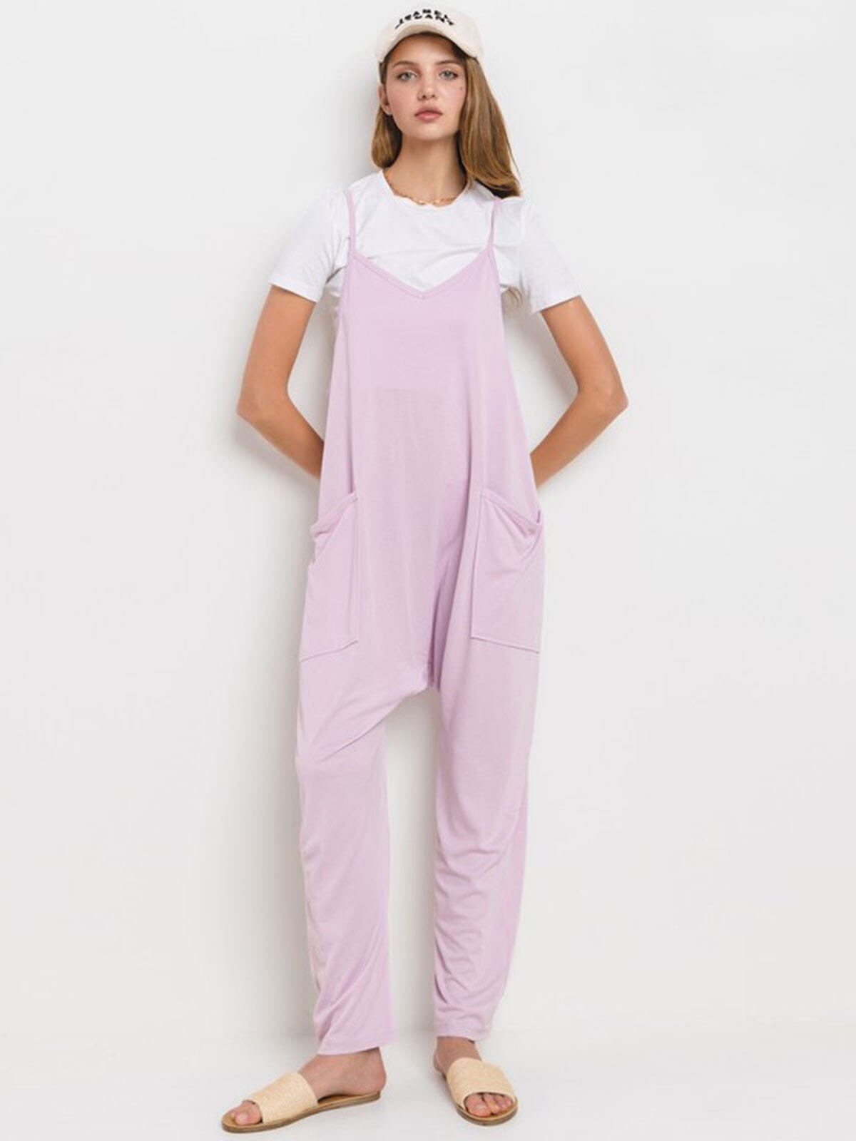 V-Neck Sleeveless Jumpsuit